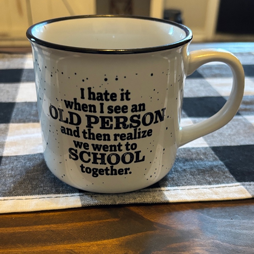 I hate it when I see an old person Speckled White Ceramic Mug